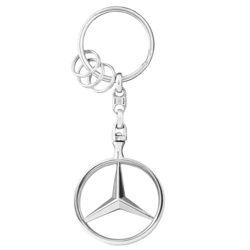 Mercedes-Benz Brussels Silver Star Key Ring Chain OEM B66957516 NWT